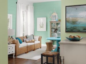 Coastal Blues and Greens interior painting